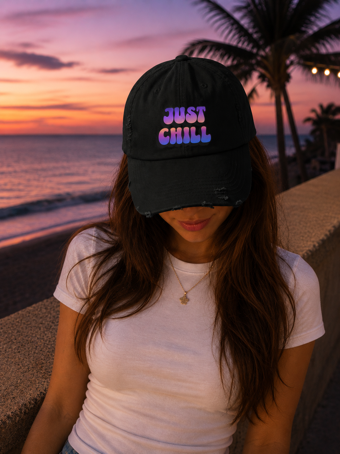 "Just Chill" Cap : Purple Sunset Version