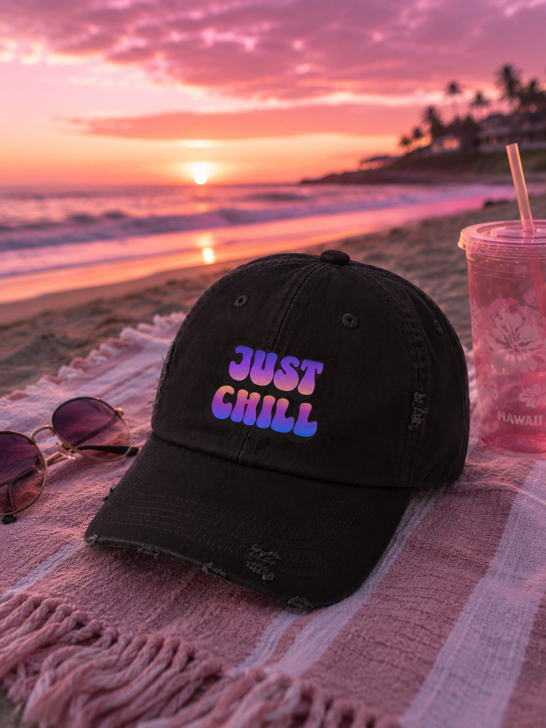 "Just Chill" Cap : Purple Sunset Version